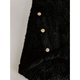 Plus Size, Plus Size Women's Autumn Winter -Lined Thickened Hooded Hand- Sweatshirt