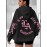 Los Angeles Letter Print Casual Hooded Sweatshirt - Long Sleeves Oversized Hooded Sweatshirt with Popular Extension