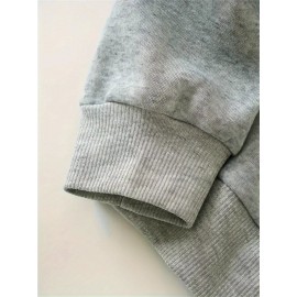 Los Angeles Letter Print Casual Hooded Sweatshirt - Long Sleeves Oversized Hooded Sweatshirt with Popular Extension