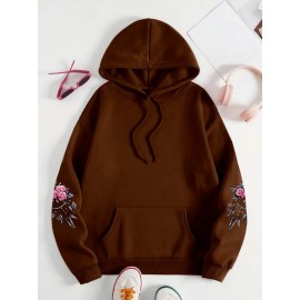 Women'S Plus Size Boho Chic Hoodie - Soft, Comfortable Long Sleeve with Dreamcatcher & Floral Print, Casual Pullover with Pockets for Everyday Wear, Casual Wear Hoodie|Boho Chic Style|Soft Fabric Hoodie