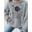 Plus Size - Plus Size Women'S Casual Hoodie with Large Sunflower & Butterfly Print, Waffle Pullover with Kangaroo Pocket, Long Sleeve, Fall/Winter Collection, Casual Wear Hoodie | Floral Print Hoodie | Waffle Fabric, Sweater Hoodie