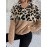Plus Size, Winter Women's Fashion Double-Sided Polar Velvet Top with Leopard Print Long Sleeve Hoodie, Contrast Color Zipper Loose Casual Plus Size Pullover
