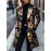 Plus Size, Women's & Burgundy Floral Blazer Jacket - Mid-Length Lapel Coat with Notch Collar, -Tone Pocket, Machine-Washable Winter Outerwear for, Weddings & Parties - Elegant Brown/Beige Trench Coat