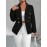 Plus Size - Plus-size Women'S Solid Color Double-Breasted Fitted Waist Long-Sleeved Suit Jacket | Elegant Style with Lapel Collar and Button Details, Perfect for All Seasons