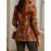 Plus Size, Women's Slim-Fit Striped Blazer Jacket with /Notch Collar - Tailored Fit, Vertical stripe suit for Fall/Winter, Machine Washable Elegant Outerwear (Casual to Professional Wear)