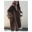 Women's New Korean Winter Coat - Collar Loose-Fit Mid-Length Jacket, Solid Color Warm Outerwear for Fall & Winter, Machine Washable Casual Blazer for or Weekend Outfits