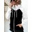 Women's Full-Zip Turtleneck Jacket - Winter Warm Coat with Pockets, Black & Brown Two-Tone Collar, Full-Zip Front Closure & Drawstring Hood-like Neckline, Casual Outerwear (Machine Washable) for Fall/Winter (No-Stretch Fabric), Womens Winter Jacket, Jacket For Women, Jackets For Women, Women Winter Jacket, Womens Jackets