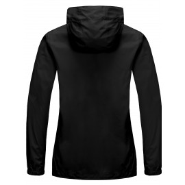 Women's Lightweight Waterproof Rain Jacket, Packable Rain Shell with Hood