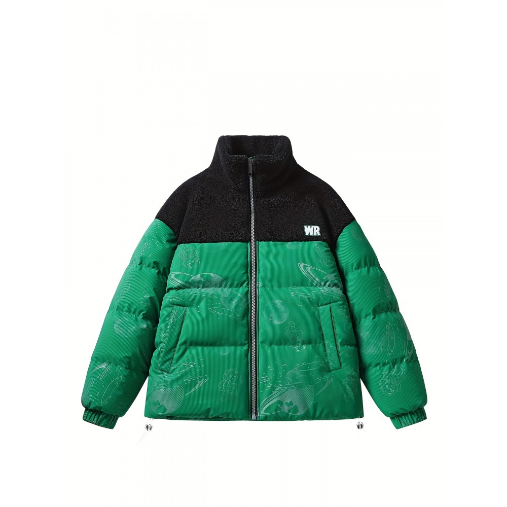 Plus Size Outdoor Soft Shell Jacket, Fashion Ladies Small Stand Collar Lapel Casual Clothes, Color Block Design, Women's Coat Outerwear For Fall And Winter