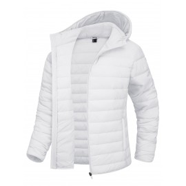 Plus Size Women's Puffer Jacket - Ultra-Lightweight, Warm, and Comfortable Hooded Coat with Full Zip and Waterproof Windproof Design for Hiking, Camping, Mountaineering, and Winter Outdoor Activities - Fashionable Padded Jacket for Curvy Figures