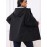 Women'S Plus Size Casual Hooded Windbreaker Jacket - 100% Polyester, Solid Color, Non-Stretch Woven Fabric, Fake Pockets, Spring/Fall Outerwear