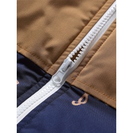 Women's Fashion Outdoor Softshell Jacket With Unique Letter Pattern, High Collar, Autumn/Winter Sports Style