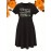 Thanksgiving Alphabet Print Casual Dress- Mid-Length Fabric with Middle Tier, Round Neck, Medium Stretch Polyester, Fall Apparel with 