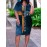 [Plus Size V-Neck Dress] Stretchy Fabric Plus Size Women's V-Neck Dress with Cross & Text Print - Casual Short Sleeve, Knee-Length for Leisure Outings, Comfortable Fit