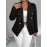Plus Size - Plus-size Women'S Solid Color Double-Breasted Fitted Waist Long-Sleeved Suit Jacket | Elegant Style with Lapel Collar and Button Details, Perfect for All Seasons