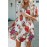 Beige Loose Short Sleeve Floral Dress